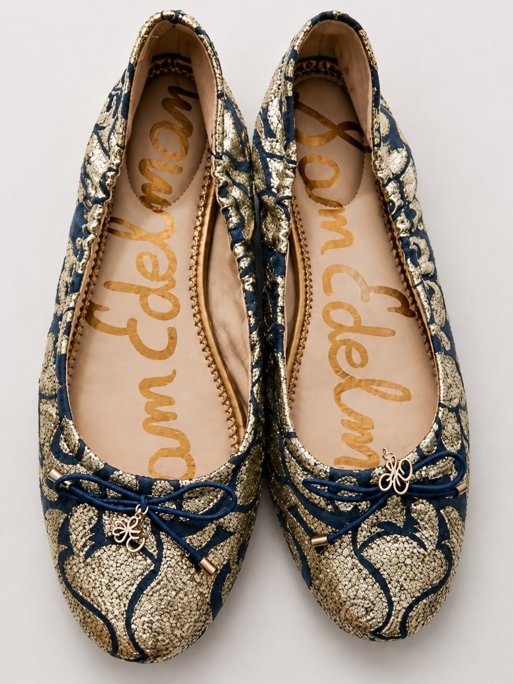 Like-New Sam Edelman Felicia Flat in Blue & Gold Multi